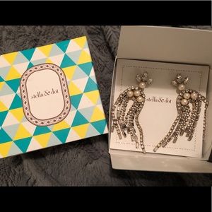 Stella & Dot Crystal Waterfall Chandelier Earrings